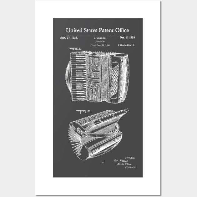 Accordion Patent 1938 Wall Art by Joodls